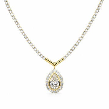 Collier - 14 carats Or jaune - 8.23ct. tw. Diamant (Cultivé, Handtassen en Accessoires, Kettingen, Nieuw