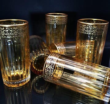 Artemisia - Drinkset (6) - Kristal, gouden zecchino