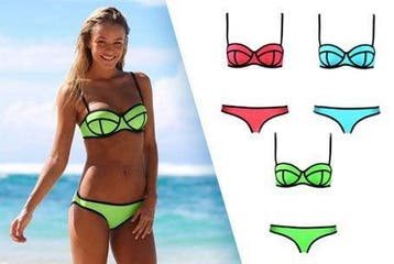 Beugel bikini Neopreen triangle M L *ZOMER 2026* LICHTGROEN, Verzenden, Nieuw