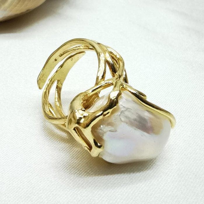 Parel - Argento 925 - Ring - perla edison, Collections, Minéraux & Fossiles