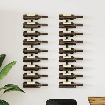 vidaXL Wijnrekken wandmontage voor 18 flessen 2 st ijzer, Verzenden, Nieuw