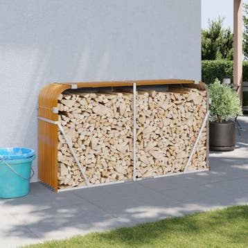 vidaXL Haardhoutopslag 180x45x100 cm gegalvaniseerd staal, Verzenden
