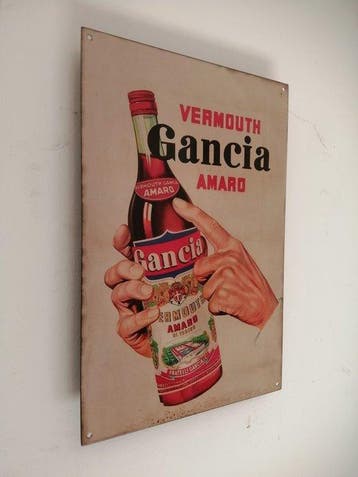 Flli. Gancia Torino - Amaro vermouth Gancia - Reclamebord -