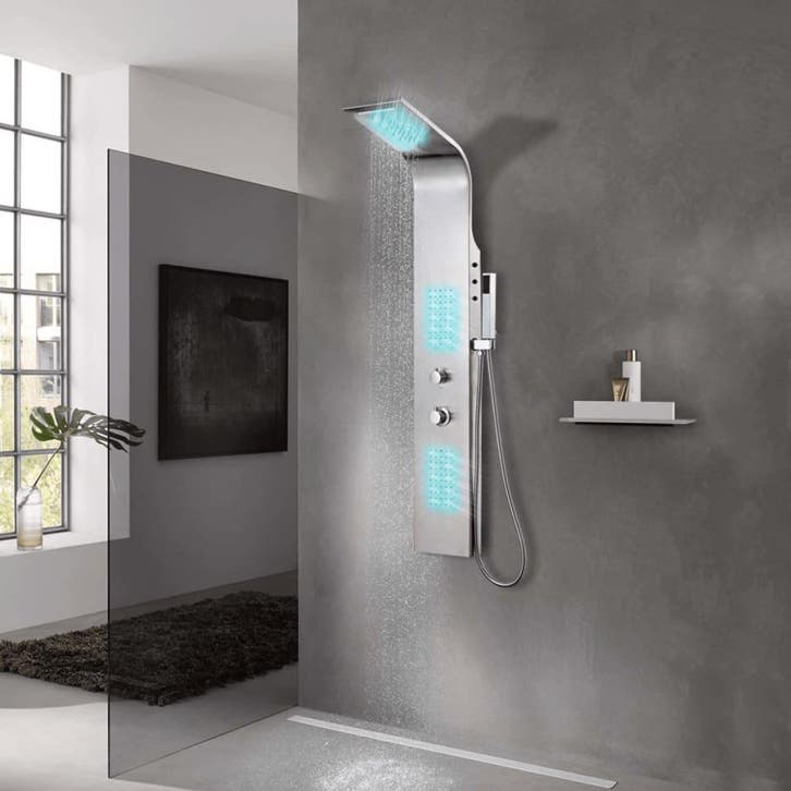 vidaXL Douchepaneel gebogen roestvrij staal, Bricolage & Construction, Sanitaire, Envoi