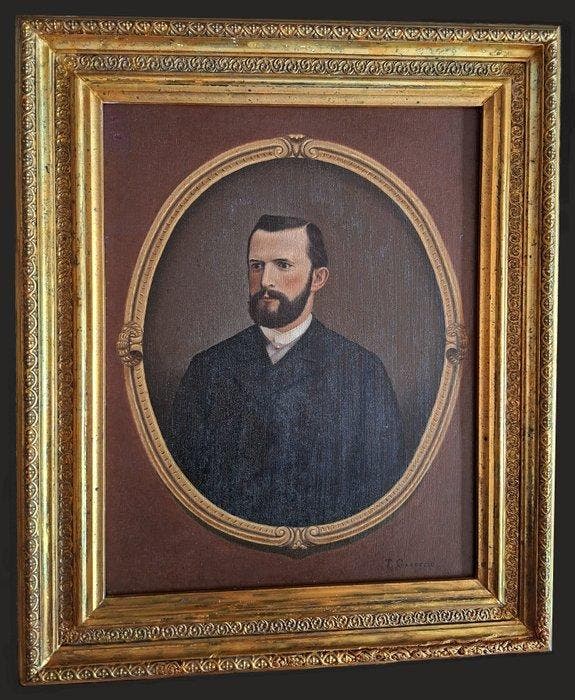 Tommaso Garoscio (XIX) - Ritratto di notabile, Antiek en Kunst, Kunst | Schilderijen | Klassiek