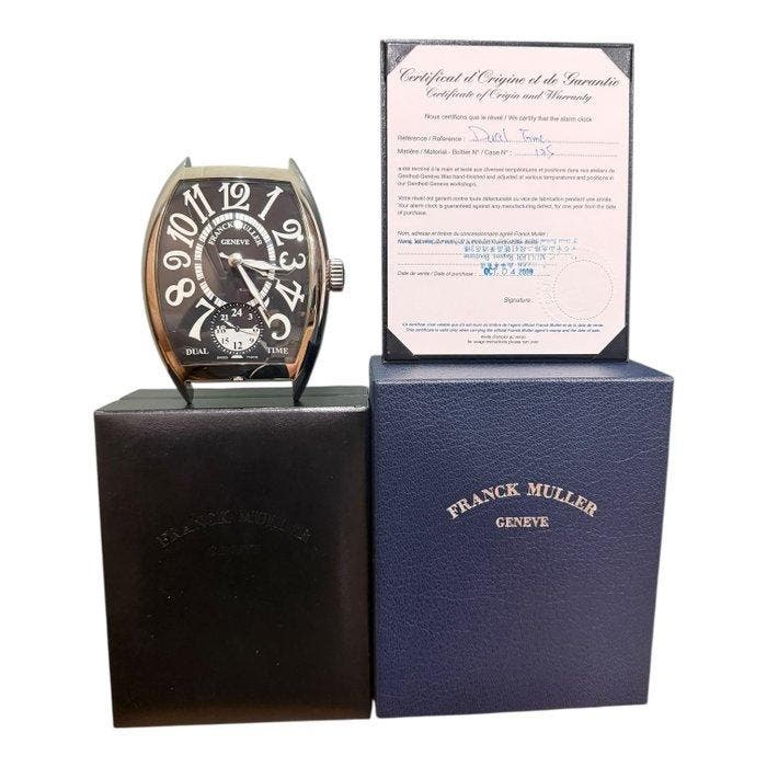 Klok - Franck Muller - Modern Staal - 2000-2010 - Dual Time, Antiek en Kunst, Antiek | Klokken