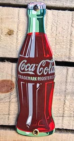 Coca Cola fles emaille reclamebord, Collections, Verzenden