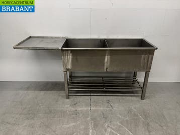 Table à double évier en acier inoxydable 188 x 57 x 88 cm, Verzenden