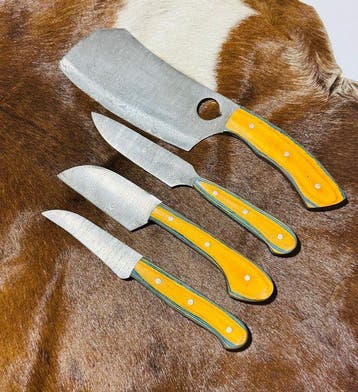 Keukenmes - Kitchen knife set - Keuken- en BBQ-set met leren