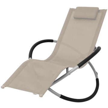 vidaXL Tuinligbed geometrisch staal crème, Tuin en Terras, Verzenden, Nieuw