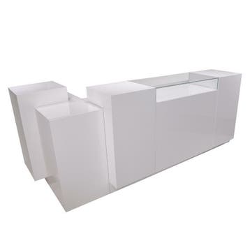 *TIP*  Super high glossy toonbank wit met vitrineglas 280 c, Ophalen of Verzenden