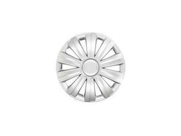 WIELDOPPENSET ZILVER 17 INCH UNIVERSEEL 4 STUKS, Ophalen of Verzenden