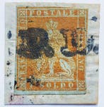 Italiaanse oude staten - Toscane 1851 - 1 Soldo Giallo Oro, Gestempeld