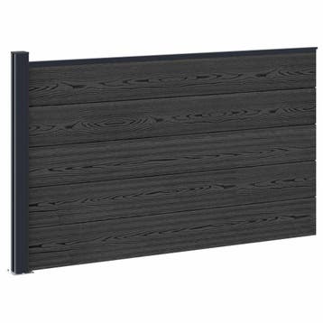 vidaXL Hekpaneel WPC en Aluminium Zwart, Jardin & Terrasse, Verzenden