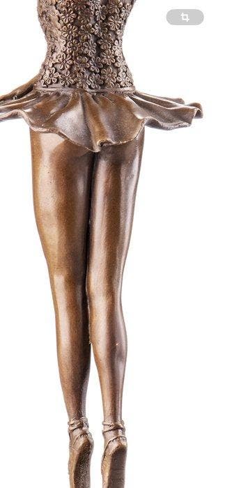 Figuur - Bronzefigur Ballerina XXL 41CM - Brons, Marmer
