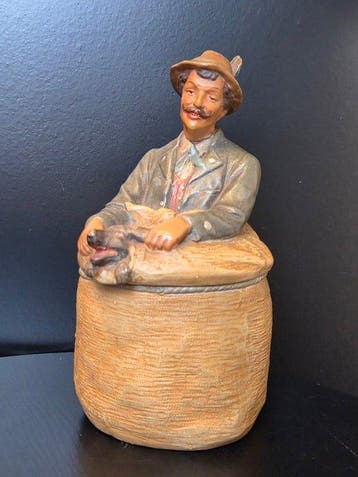Bocal - Humidor figural en terre cuite antique, pot à tabac,