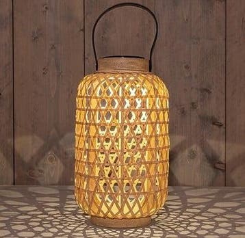 Solar lantern windlicht bamboe annas collection 18x32 cm 1