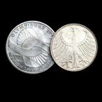 Duitsland. 2 Silver 1 Coins (1x 5 Deutsche Mark + 1x 10
