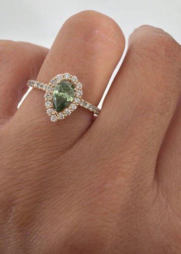 Zonder minimumprijs - Ring - 14 karaat Geel goud - 1.06ct.