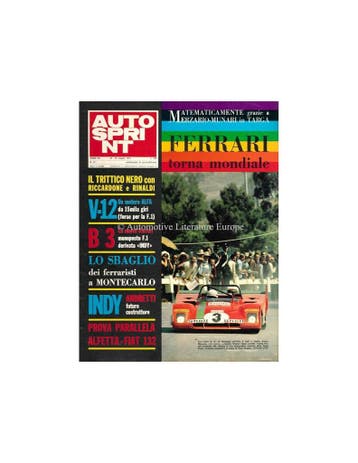 1972 AUTOSPRINT MAGAZINE 21 ITALIAANS, Boeken, Tijdschriften en Kranten, Ophalen of Verzenden, Nieuw