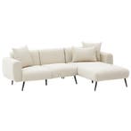Evila Originals Hoekzetel Recamiere Rechts Crème -, Overige materialen, 250 tot 300 cm, Verzenden, 75 tot 100 cm