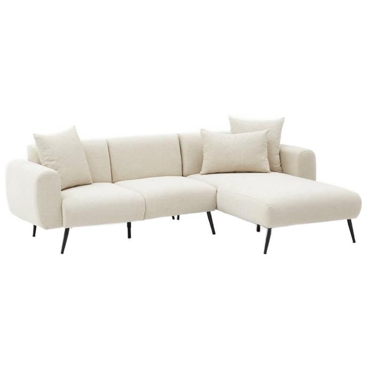 Evila Originals Hoekzetel Recamiere Rechts Crème -, Huis en Inrichting, Zetels | Zetels, 75 tot 100 cm, Zo goed als nieuw, 250 tot 300 cm