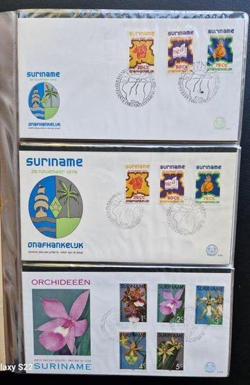 Suriname 1975/1988 - Ruim 200 onbeschreven FDCs vanaf nr. 1, Postzegels en Munten, Gestempeld
