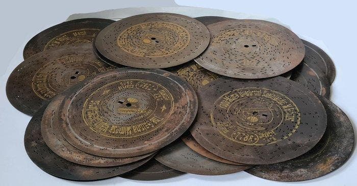 Muziekdoos - Duitsland - 1895-1910 - Symphonion, 21 discs, Musique & Instruments, Instruments à vent | Flûtes à bec