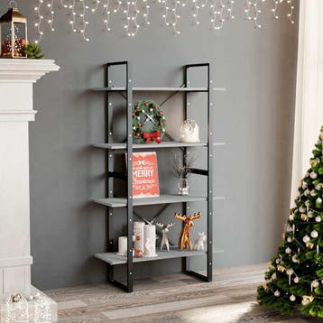 vidaXL Boekenkast met 4 schappen 80x30x140 cm bewerkt hout, Verzenden