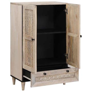 vidaXL Highboard 60 x 33 x 100 cm Massief Mango Hout, Huis en Inrichting, Verzenden, Nieuw