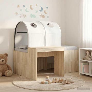 vidaXL Bed met Tunnel 3 st Sonoma eiken en wit Bewerkt hout, Verzenden