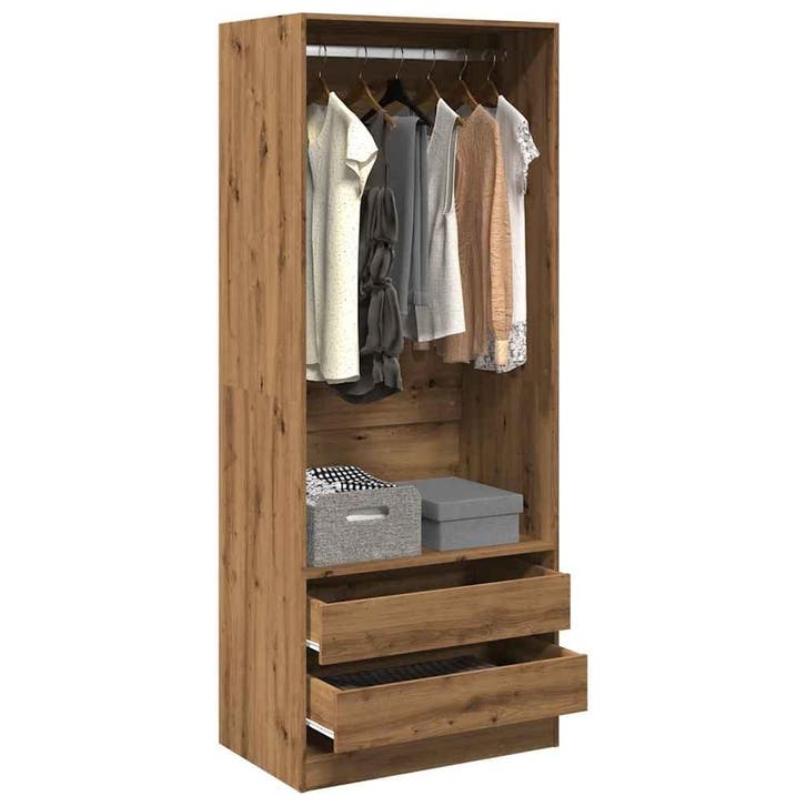 vidaXL Kledingkast 80x50x200 cm bewerkt hout artisanaal, Maison & Meubles, Armoires | Penderies & Garde-robes, Envoi