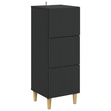 vidaXL Ladekast Zwart 33 x 34,5 x 90 cm Bewerkt hout, Verzenden, Nieuw