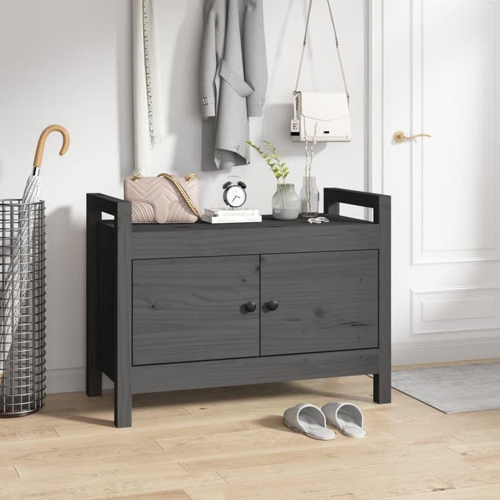 vidaXL Halbankje 80x40x60 cm massief grenenhout grijs, Maison & Meubles, Maison & Meubles | Autre, Envoi