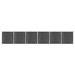 vidaXL Schuttingpanelenset 1045x186 cm HKC zwart, Verzenden, Nieuw