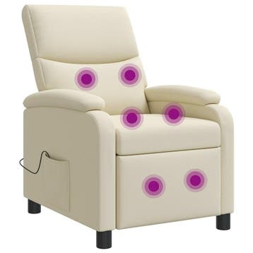 vidaXL Massage Relaxstoel Crèmekleurig Kunstleer, Verzenden