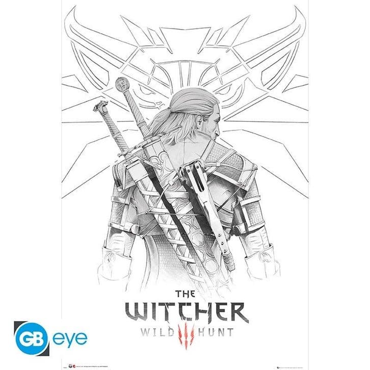 The Witcher Geralt Sketch Poster 91.5 x 61 cm, Verzamelen, Film en Tv, Nieuw, Ophalen of Verzenden