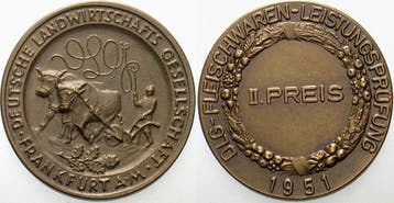 Bronzegussmedaille 1951 Frankfurt-stadt duitse Landwirtsc..., Verzenden