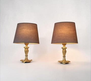 Lamp (2) - Louis XV-stijl - Goudkleurig brons, fijn