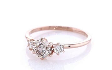 Zonder minimumprijs - Ring - 14 karaat Roségoud - 0.65ct.