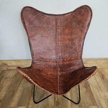 Chaise - Chaise papillon Butterfly (3107) - Fer, Cuir