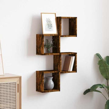 vidaXL Wandplanken 4 st Rook Eiken 26 x 15 x 26 cm Bewerkt, Verzenden