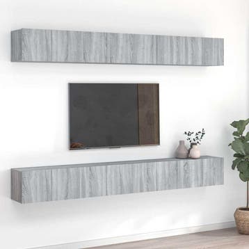 vidaXL Tv-meubelen 8 st 60x30x30 cm bewerkt hout grijs, Verzenden