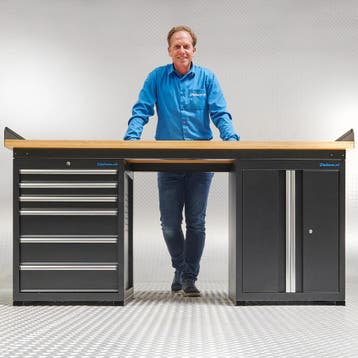 Datona Werkbank PRO bamboe met 6 lades en opbergkast - 200, Ophalen of Verzenden