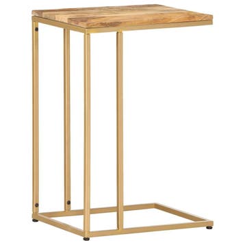 Bijzettafel mangohout | Retour deal | 56% korting, Huis en Inrichting, Minder dan 55 cm, Verzenden, Zo goed als nieuw, 60 cm of meer