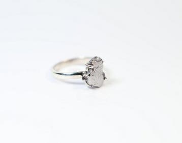 Meteoriet Campo del Cielo ring / nieuw 925. Sterlingzilver -