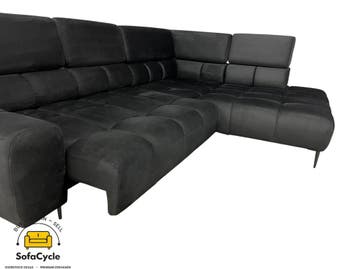 Hoekzetel zwart in fluweel met relaxfunctie – overstock, Verzenden, Nieuw