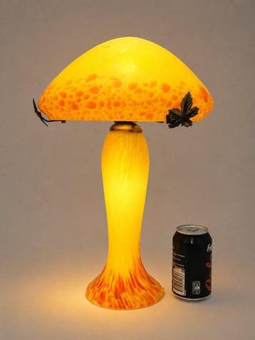 Lamp - Paddenstoellamp - marmerglas - Art Nouveau