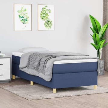 vidaXL Boxspring bed 80x200 cm stof blauw, Verzenden, Nieuw