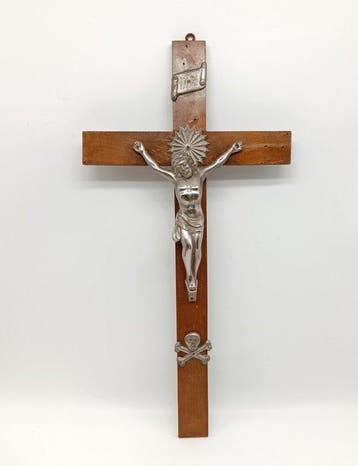 Crucifix - Hout, Metaal - 1880-1920